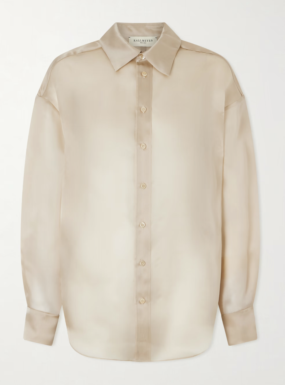 Dani Button Down in Satin Faced Organza
