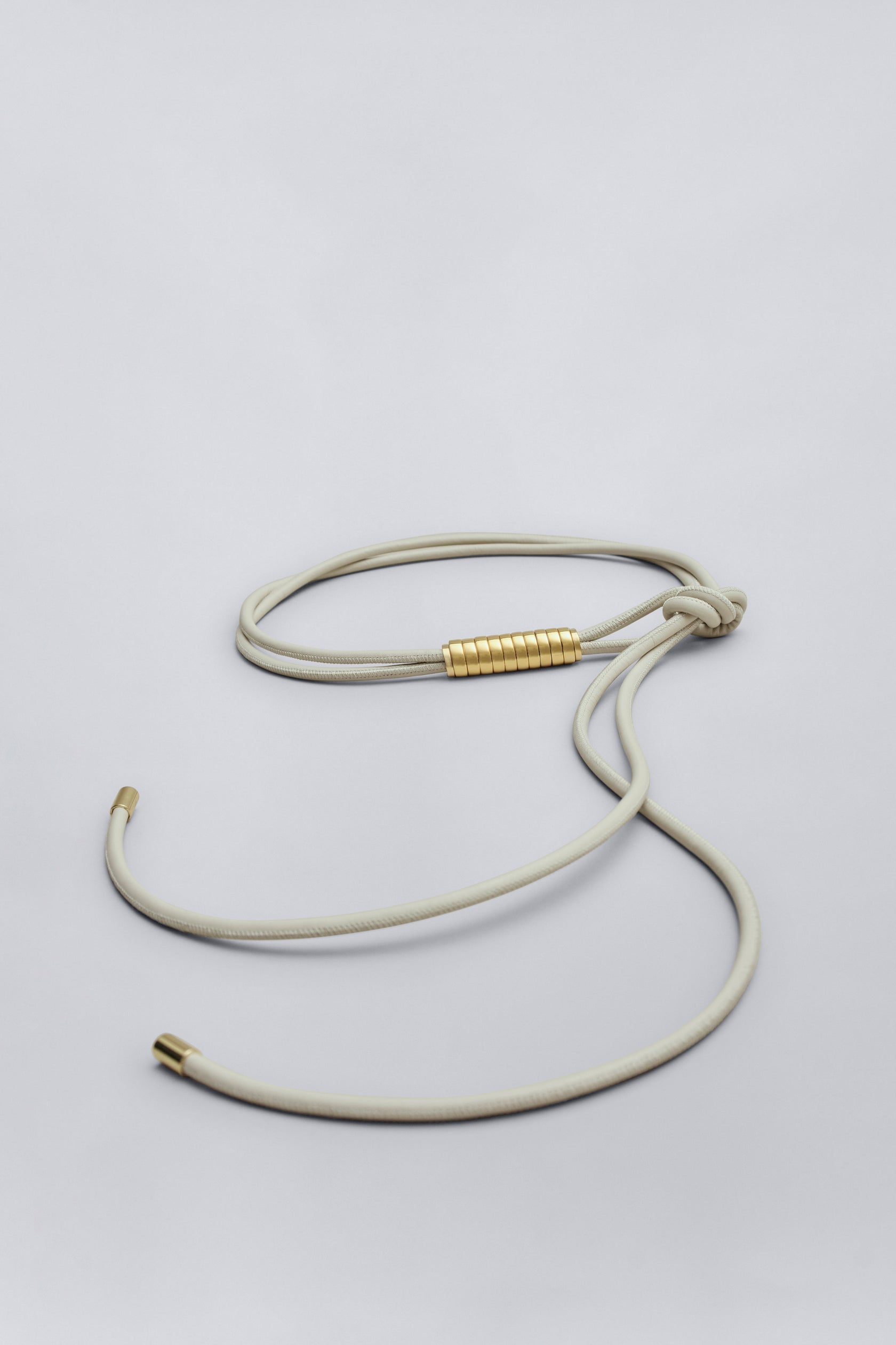 Lowell Wrap Belt in Leather — Bone