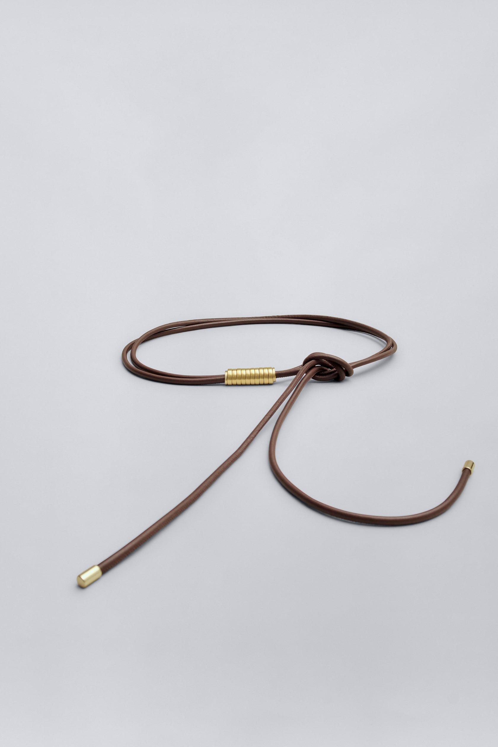 Lowell Wrap Belt in Leather — Dark Brown